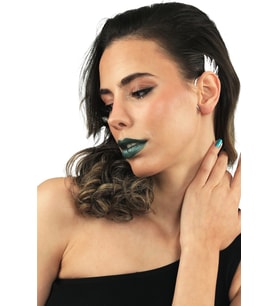 Kadın Gümüş Renk Lak Kaplama Sol Kulak Geçirmeli Model Yaprak Formlu Ear Cuff Küpe