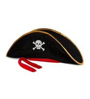 Yetişkin Boy Kadife Jack Sparrow Denizci Korsan Şapkası 50X20 CM