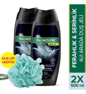 Palmolive Men Cooling Feel of Muscle Relax 500 ml Duş Jeli x2 Adet + Duş Lifi hediye