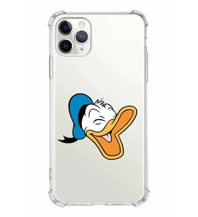 Apple iPhone 11 ProMax Uyumlu Köşe Korumalı Antişok  Kapak Donald Duck Tasarımlı Şeffaf  Kılıf