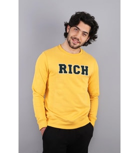 Hardal Erkek Baskılı Sweatshirt