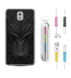 Samsung Note 3 4 5 8 9 20 Ultra 10 Lite Kılıf Kablo Koruma Spiral Silikon Black Fox 1325