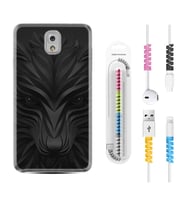 Samsung Note 3 4 5 8 9 20 Ultra 10 Lite Kılıf Kablo Koruma Spiral Silikon Black Fox 1325
