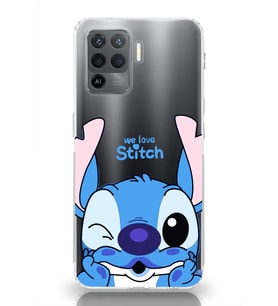 Oppo Reno 5 Lite Uyumlu We Love Stitch Desenli Şeffaf Telefon Kılıfı