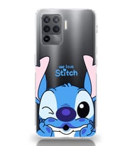 Oppo Reno 5 Lite Uyumlu We Love Stitch Desenli Şeffaf Telefon Kılıfı