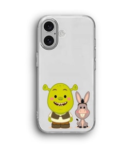 iPhone 16 Uyumlu Shrek Desenli Şeffaf Telefon Kılıfı