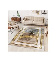 Rovigo Home Dijital Baskı Yıkanabilir Kaymaz Taban Salon Halısı RVG0307-HY1180 (Kahverengi)