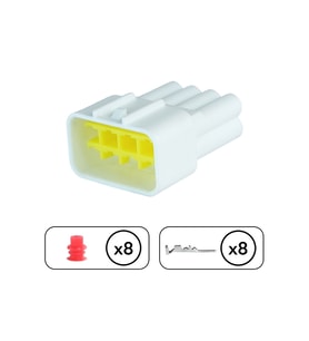 İş Makine Soketi Beyaz Dişi 8 Pin Kablosuz