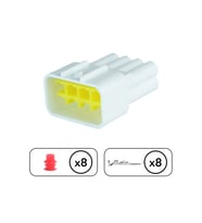 İş Makine Soketi Beyaz Dişi 8 Pin Kablosuz