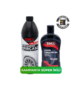 Premium %60 Cilalı Fırçasız Oto Şampuanı 750 ml + +Jel Lastik Parlatıcı 500 Ml + Sünger Hediye