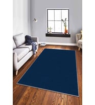 Lacivert Sade Desensiz Kaymaz Tabanlı Dekoratif Halı RV203 - 100 x 160 cm