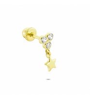 Glorria Altın Sallantı Üç Taş Helix Piercing