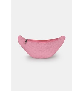 Paraşüt Kumaşlı Çiçek Kapitoneli, Suni Detaylı Kız Çocuk Bel Çantası, Pembe Kız Çocuk Bel Çantası