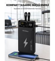 Northcity Dahili Ekranlı 10000 mAh Powerbank - Yeni Nesil Çift Kablolu Hızlı Şarj