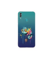 Huawei Y7 2019 ile Uyumlu Splash Bukalemun Tasarımlı Şeffaf Silikon Kılıf