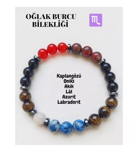 Oğlak Burcu Doğaltaş Unisex Bileklik