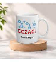 Kişiye Özel İsimli Eczacı Meslek Kupa Bardak