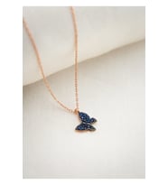 925 Ayar Papatya silver doğum taşlı mini kelebek kolye.kişiye özel kelebek kolye.rose.gold.rodaj
