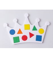 Montessori Eğitici Taç Şekil Oyuncağı İnce Motor Becerileri Geliştirme Renk ve Şekil Tanıma (Beyaz)