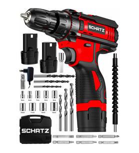 12v Çift Akülü Çelik Şanzıman Bakır Sargılı Vidalama Matkap 24 Parça Set