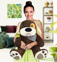 Harika Peluş Karizmatik Korsan Köpek (%100 yerli ) (Koyu Kahverengi)