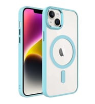 Apple iPhone 14 Plus Kılıf Wireless Şarj Özellikli Zore Krom M-safe Silikon Kapak