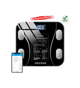 Siyah Led Panel Dijital Tartı, Sağlıklı Vücut Ölçüm Cihazı
