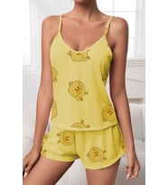 Berry Askılı Şort Pijama Takımı (Sarı)