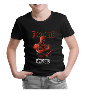 Fortnite - Hybrid Siyah Çocuk Tshirt