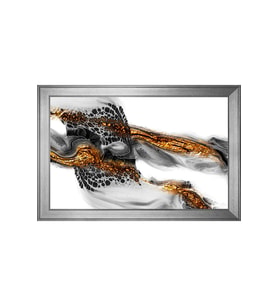 Soyut Şekiller Motifli Kanvas Tablo 50 x 70 cm Silver Çerçeve
