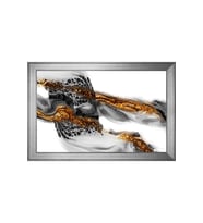 Soyut Şekiller Motifli Kanvas Tablo 50 x 70 cm Silver Çerçeve
