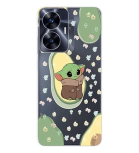 Realme C55 Uyumlu Baby Yoda Desenli Şeffaf Telefon Kılıfı