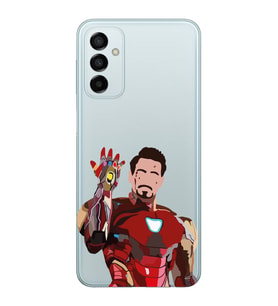 Samsung Galaxy M14 Uyumlu Iron Man Desenli Şeffaf Telefon Kılıfı