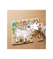 Sevimli Minik Keçi Tasarımlı 24 Parça Ahşap Çocuk Puzzle MPK0929