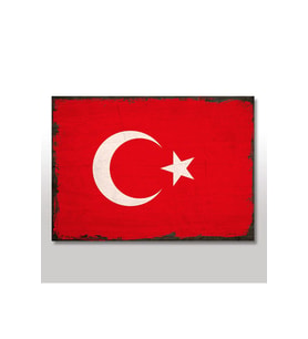 50cmX70cm Ahşap Tablo Türk Bayrağı Görseli