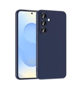 Coverzone Samsung Galaxy S25 FE ?le Uyumlu K?l?f Z-Mara Lansman Vieri Tam Koruma Arka Kapak Kamera Koruma �?k?nt?l? P�r�zs�z Y�zey Lacivert