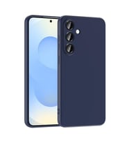 Coverzone Samsung Galaxy S25 FE ?le Uyumlu K?l?f Z-Mara Lansman Vieri Tam Koruma Arka Kapak Kamera Koruma �?k?nt?l? P�r�zs�z Y�zey Lacivert