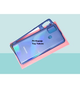 Tkgz - Samsung Galaxy A21S FULL KASA Arka Kapak Batarya Kapağı - MAVİ