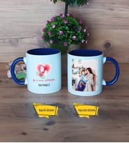 Anneler Günü Hediyesi Kupa Bardak Lacivert Fotoğraflı Anneye Hediye