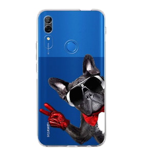 PrintiFy Huawei P Smart Z ile Uyumlu Köpek 2 Kamera Korumalı Şeffaf Kılıf