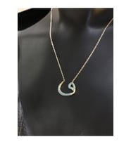 Gümüş Kolye - Mavi Taşlı Vav Kolye Beyaz Renk 925 Ayar Gümüş Sarı,rose Seçeneği