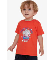Breeze Girls & Boys Erkek Çocuk Tişört Pop Corn Baskılı 2-6 Yaş, Mercan