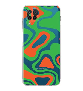 Samsung Galaxy A12  Kamera Korumalı  Kapak Renkli Desen Tasarımlı  Şeffaf Kılıf