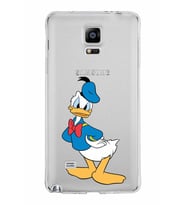 Samsung Galaxy Note 4 Kapak Donald Duck Tasarımlı Şeffaf Silikon Kılıf