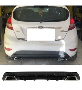 Ford Fiesta MK7 Siyah Difüzör Çiftli Kare Egzoz Görünümlü D Tip Difizör