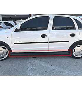 Opel Corsa C Yan Marşpiyel Seti Plastik Mat Siyah 2000 2001 2002 2003 2004 2005 2006