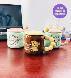 Sevimli Köpek Tasarımlı Seramik Kupa