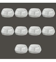 Dağyüce Tek Kullanımlık Köpük 3 Bölmeli Tabldot Köpük Tabak - 23.5x25 Cm. - 10 Adetlik 10 Paket
