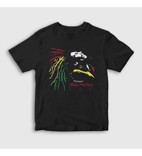 Presmono Unisex Çocuk Siyah Forever Bob Marley T-Shirt 264882tt
