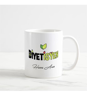 Diyetisyen Kupa Bardak (3. Tasarım) (Beyaz)